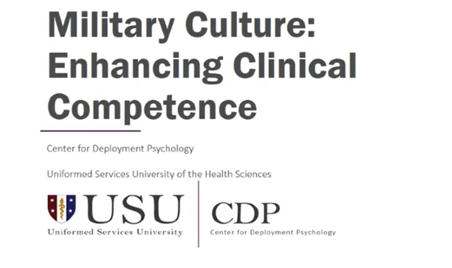 Military Culture: Enhancing Clinical Competence