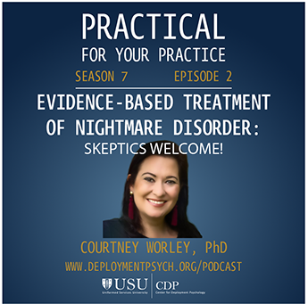 Guest: Dr. Courtney Worley Episode 2, Season 7: Evidence-Based Treatment of Nightmare Disorder: Skeptics Welcome!