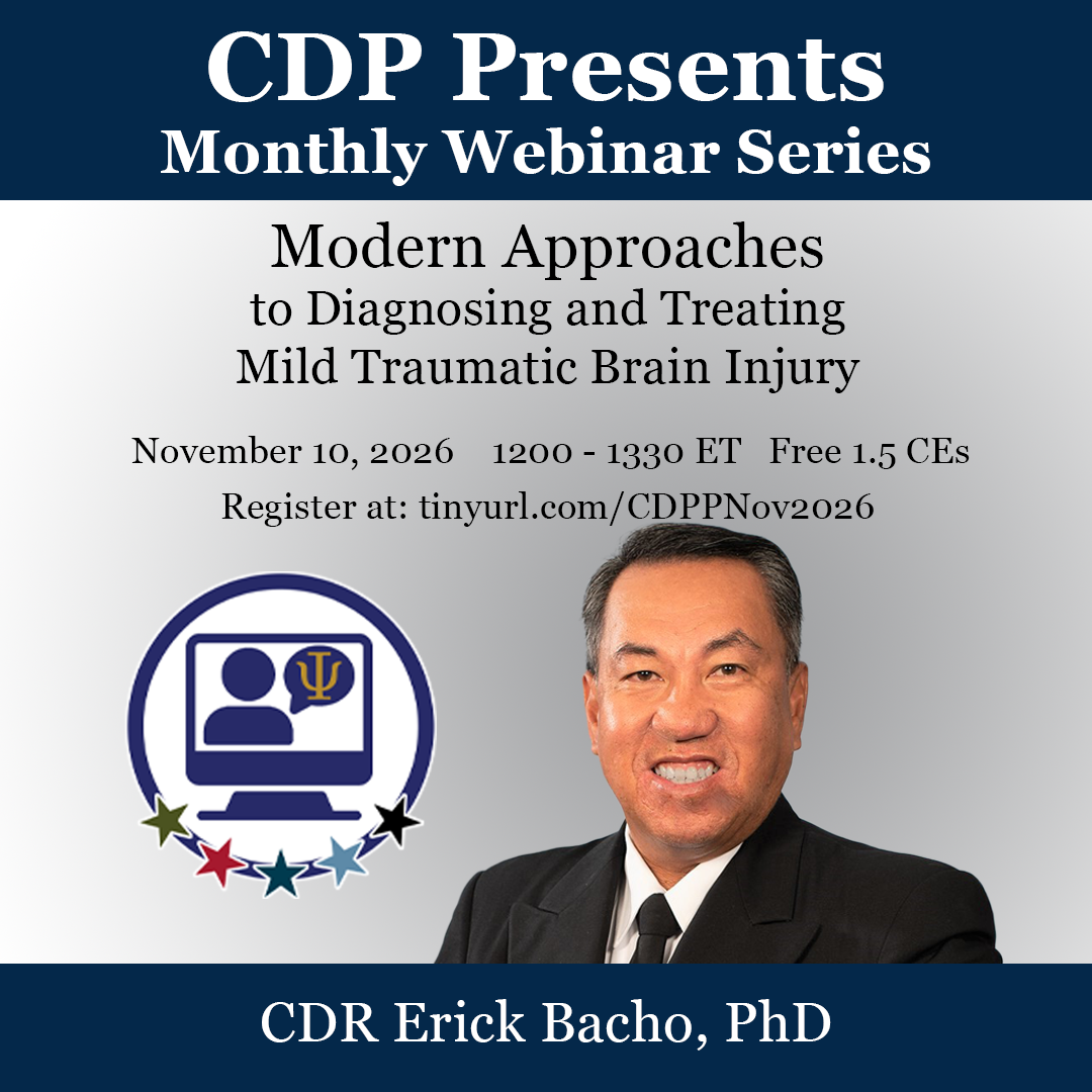 CDP Presents: Modern Approaches to Diagnosing and Treating Mild Traumatic Brain Injury with CDR Erick Bacho, Ph.D.