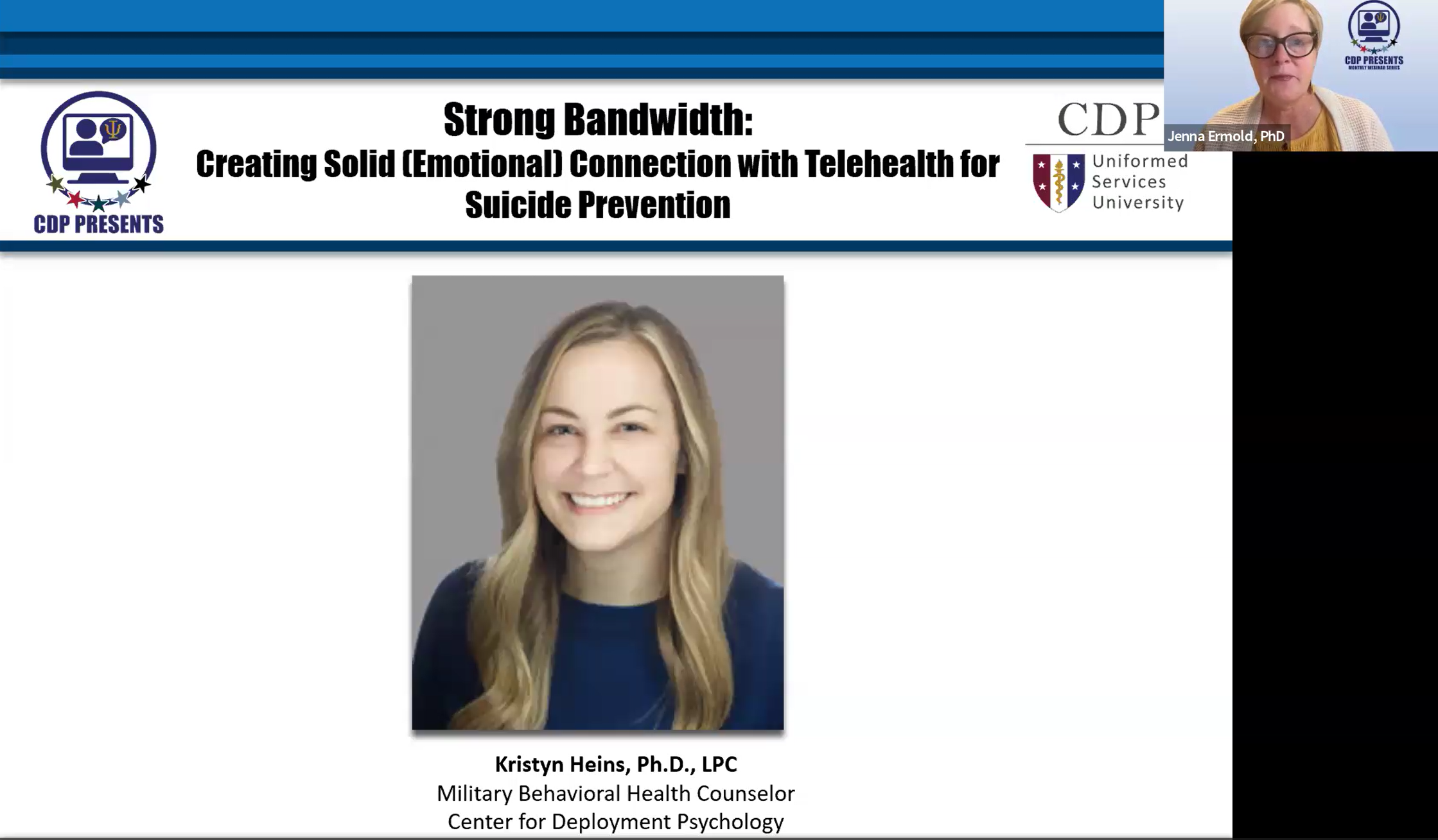 CDP Presents: Strong Bandwidth: Creating Solid (Emotional) Connection with Telehealth for Suicide Prevention