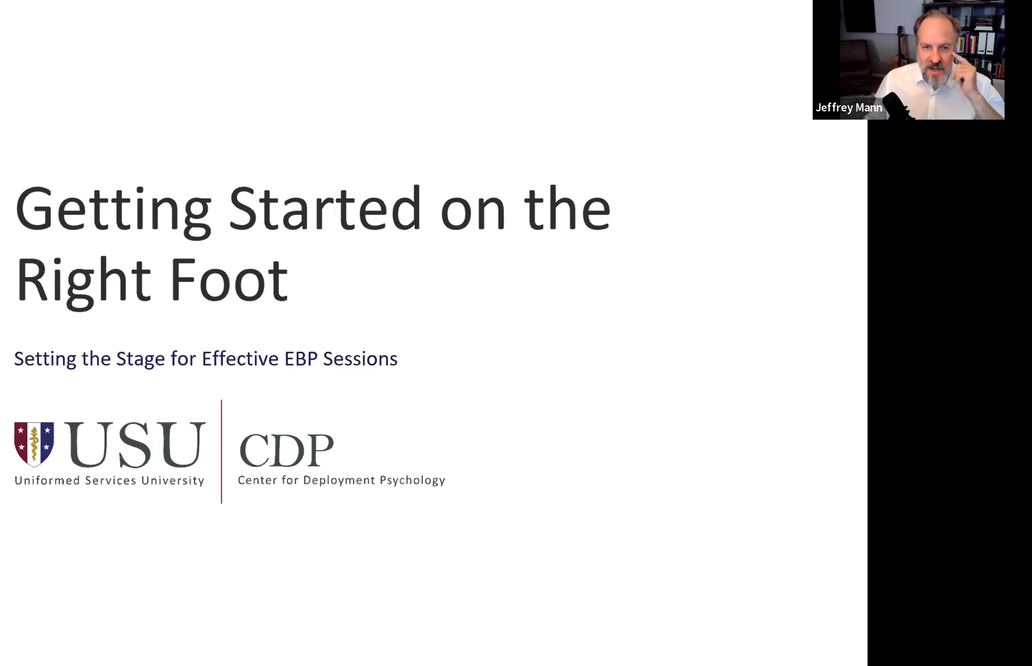 CDP Presents: Getting Started on the Right Foot: Setting the Stage for Effective EBP Sessions
