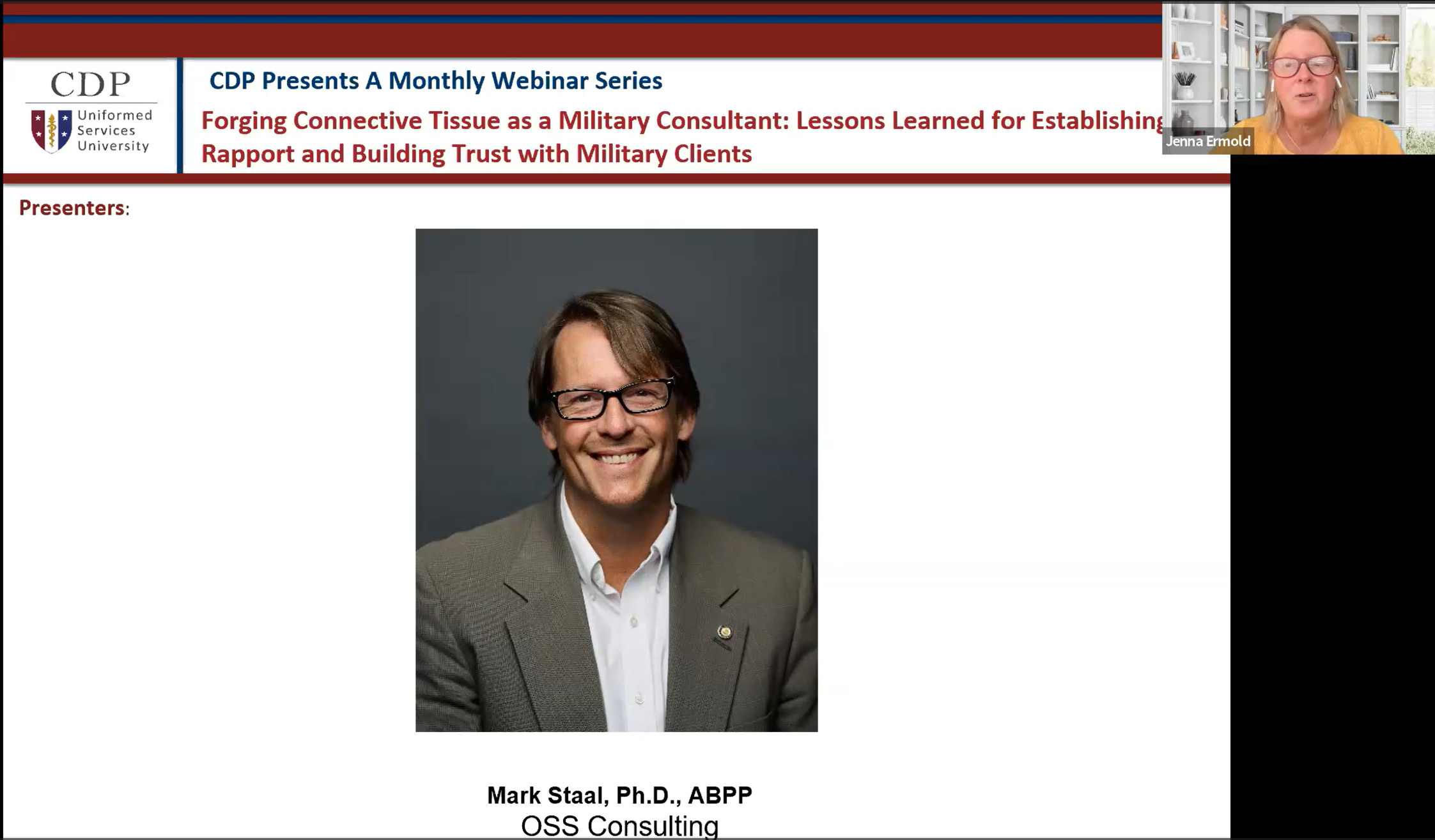 CDP Presents: Forging Connective Tissue as a Military Consultant - Lessons Learned for Establishing Rapport and Building Trust with Military Clients