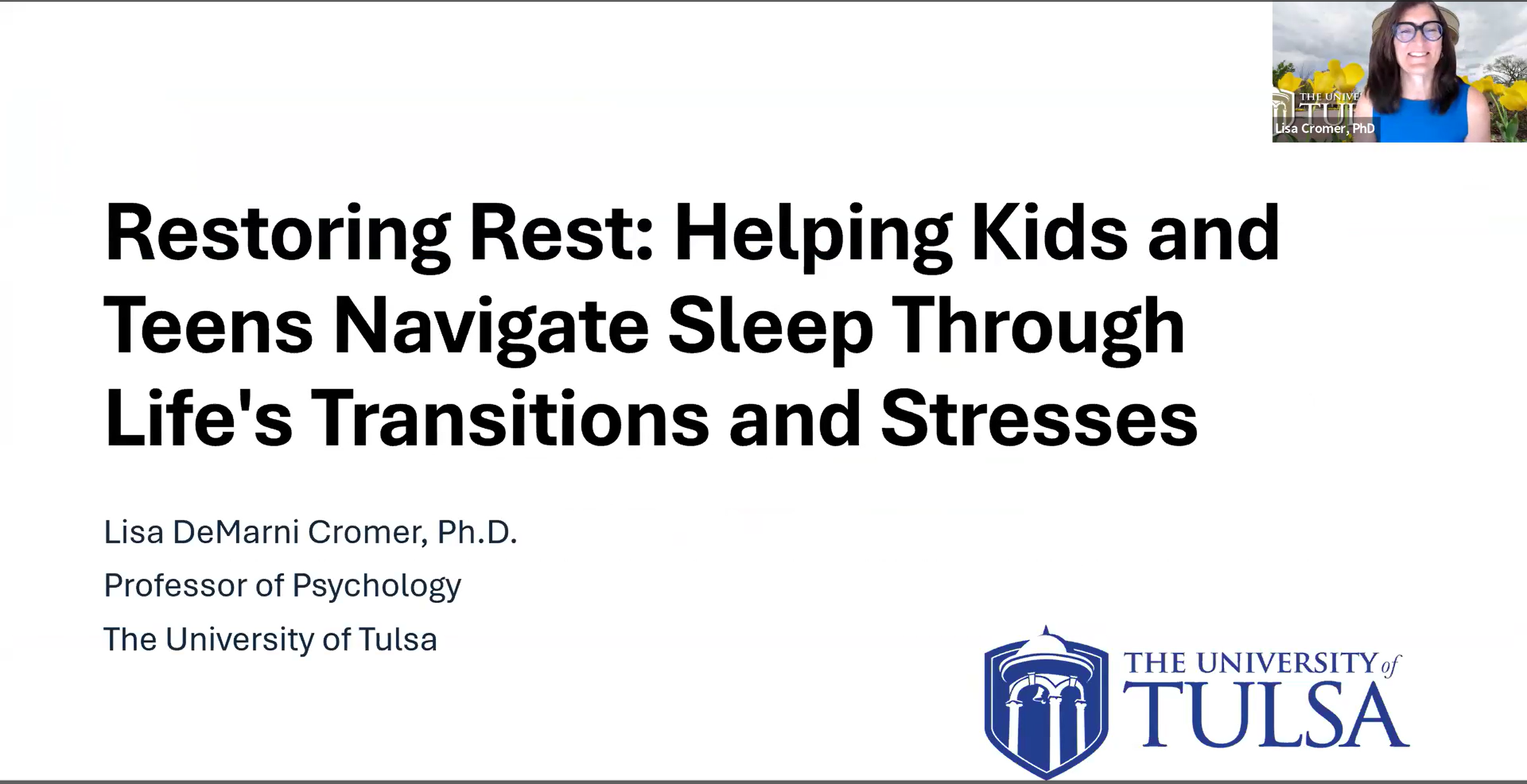 CDP Presents: Restoring Rest - Helping Kids and Teens Navigate Sleep Through Life's Transitions and Stresses